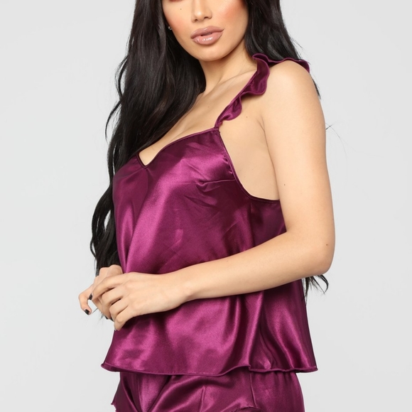 🍑Passionate Pajama Set - Plum - Picture 2 of 3